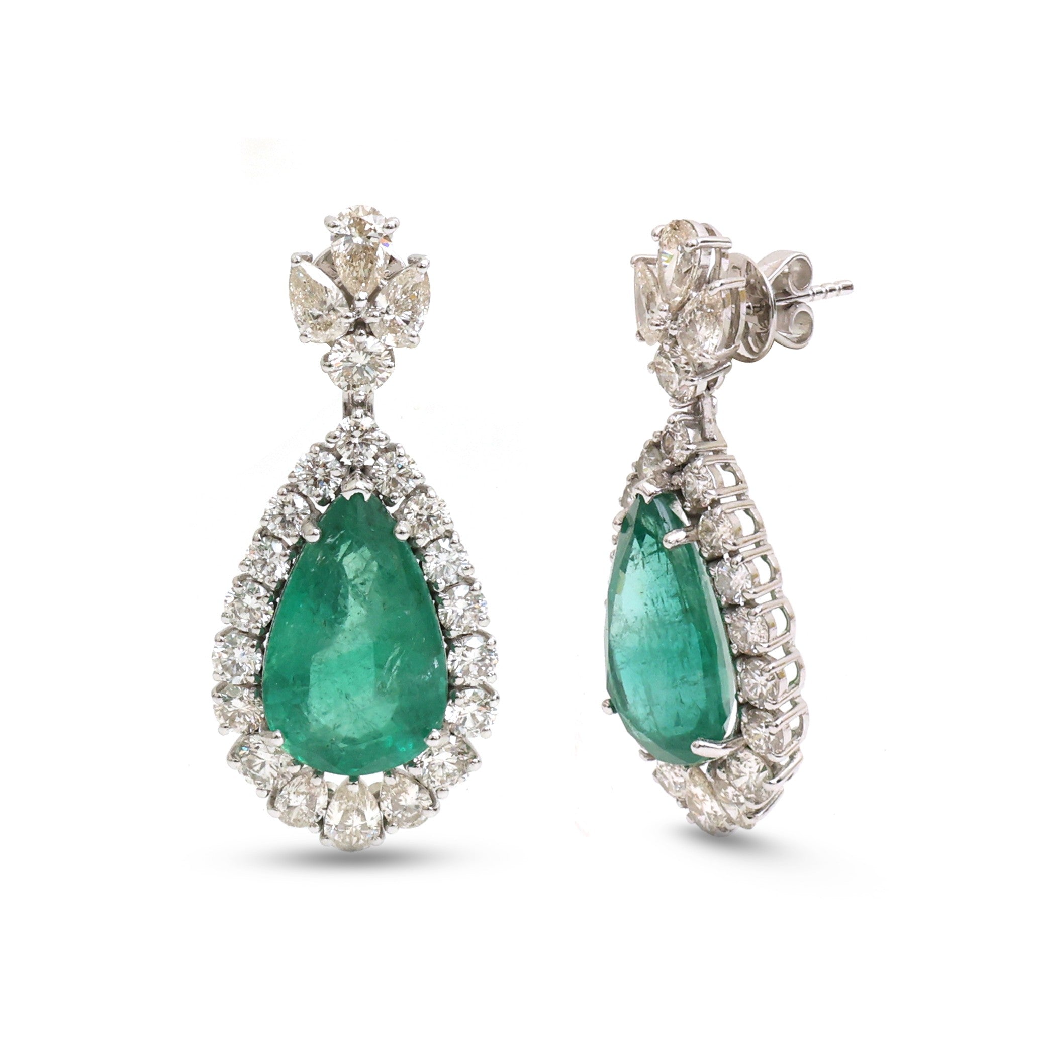 JPERG-4224/11762 Emerald Diamond Earring | 18K
