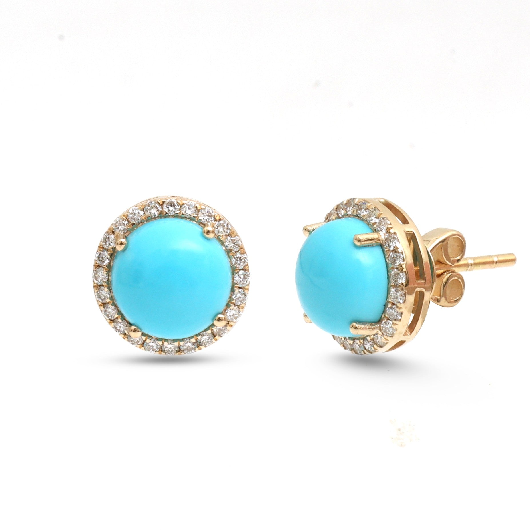 JPERG-4232/11771 Diamond Turquoise Earring | 14K