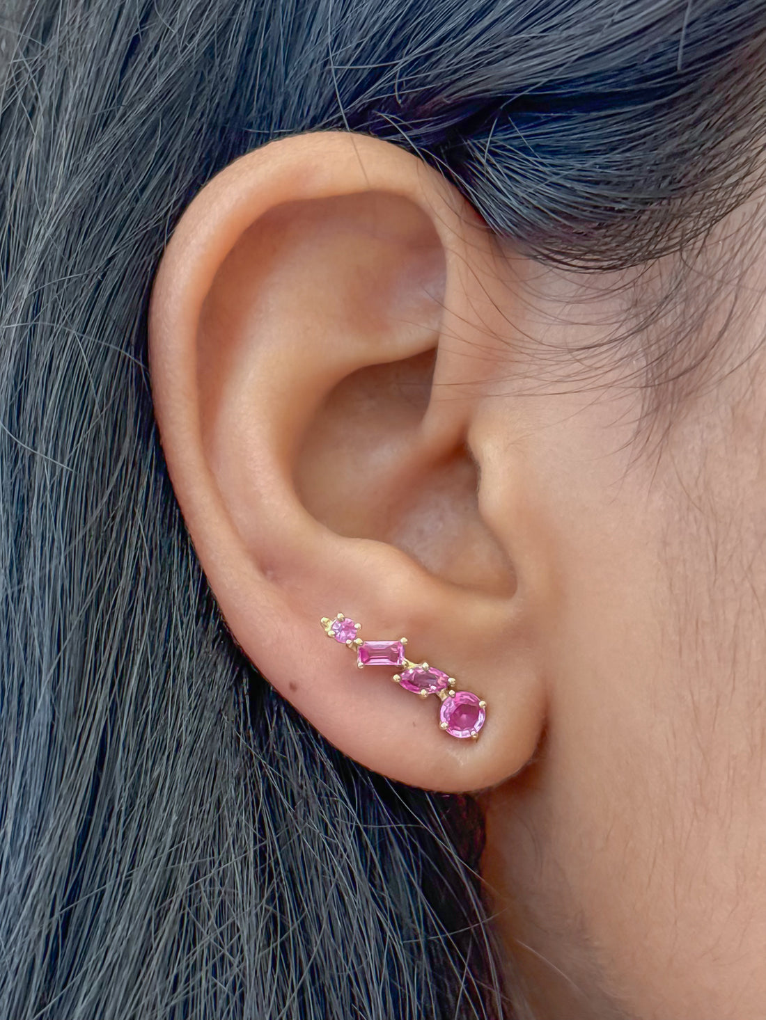 JPERG-4238/11804 Pink Sapphire Earring | 18K