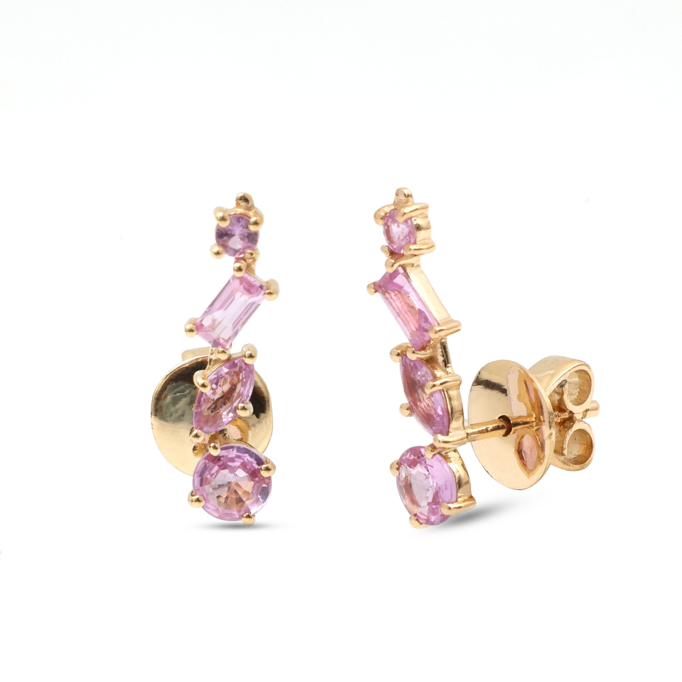JPERG-4238/11804 Pink Sapphire Earring | 18K