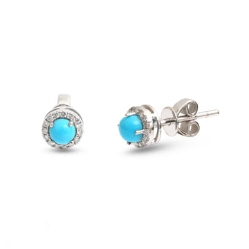 JPERG-4242/11808 Diamond Turquoise Earring | 14K