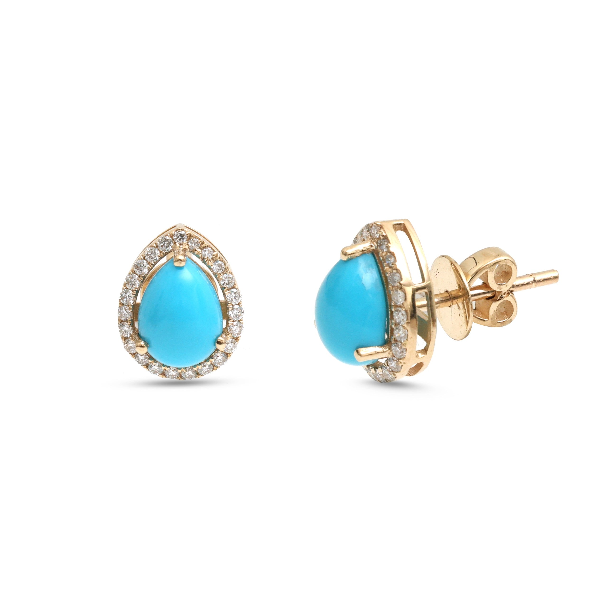 JPERG-4245/11812 Diamond Turquoise Earring | 14K