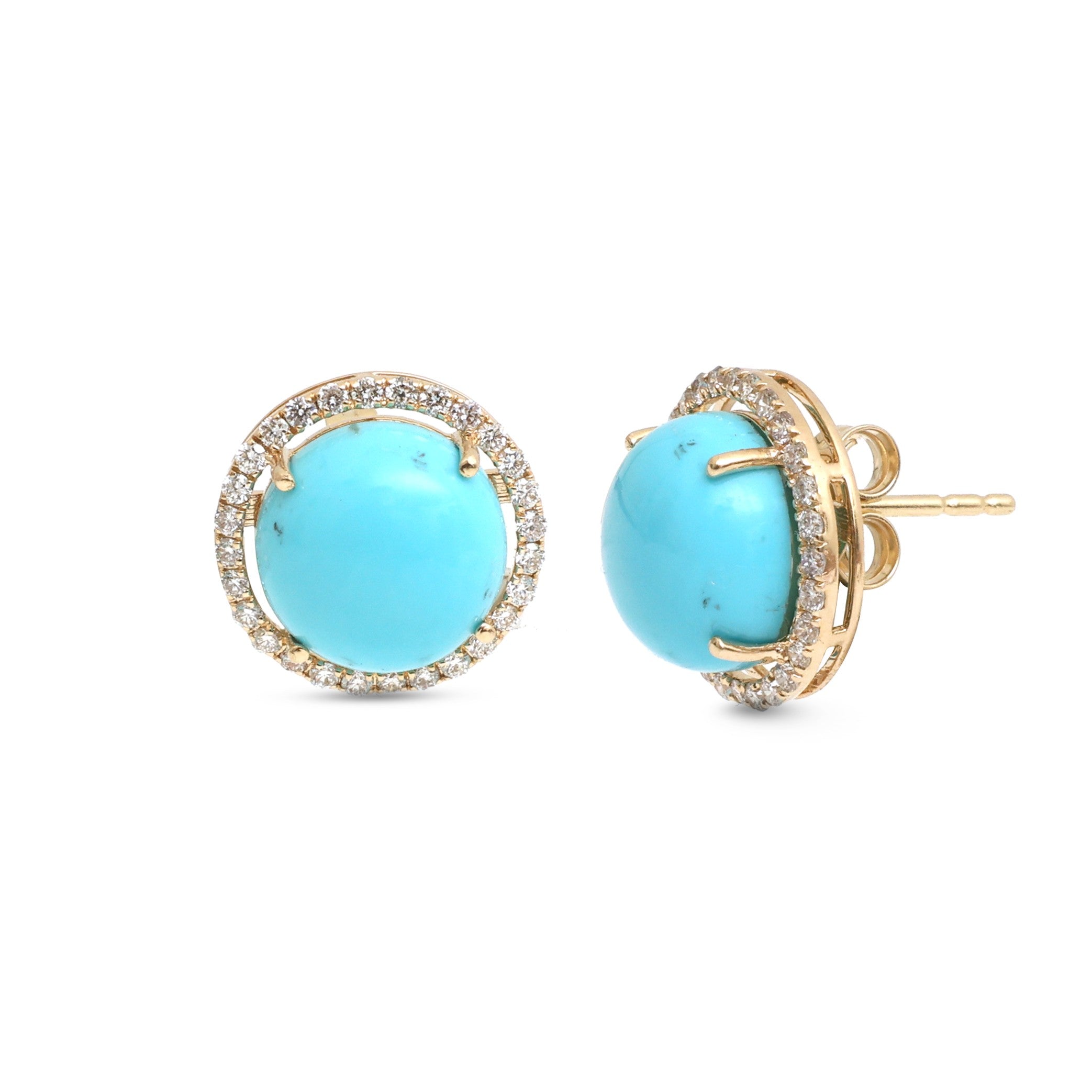 JPERG-4269/11861 Turquoise Diamond Earring | 14K