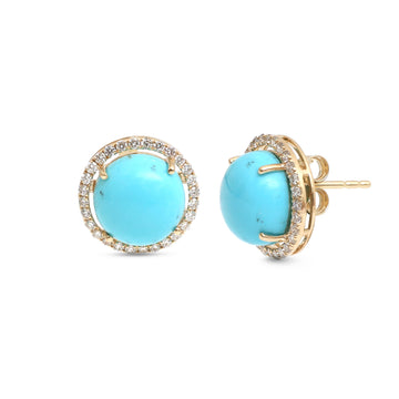 JPERG-4269/11861 Turquoise Diamond Earring | 14K