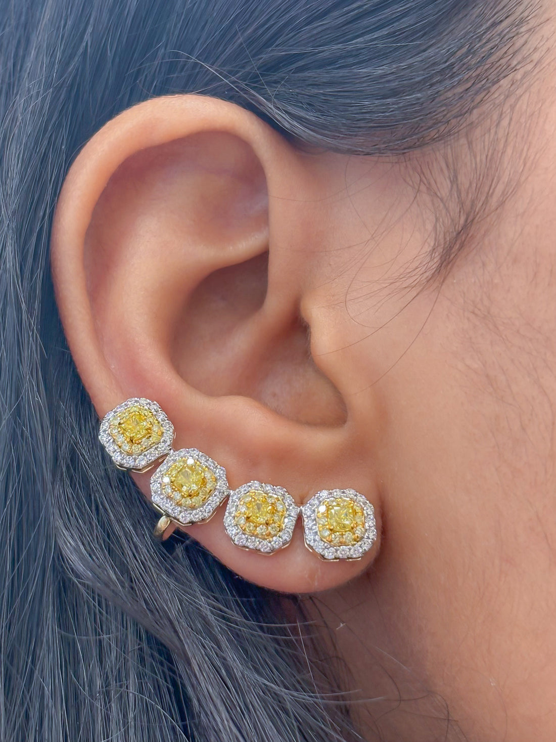 JPERG-4293/11925 Yellow Diamond Diamond Earring | 18K
