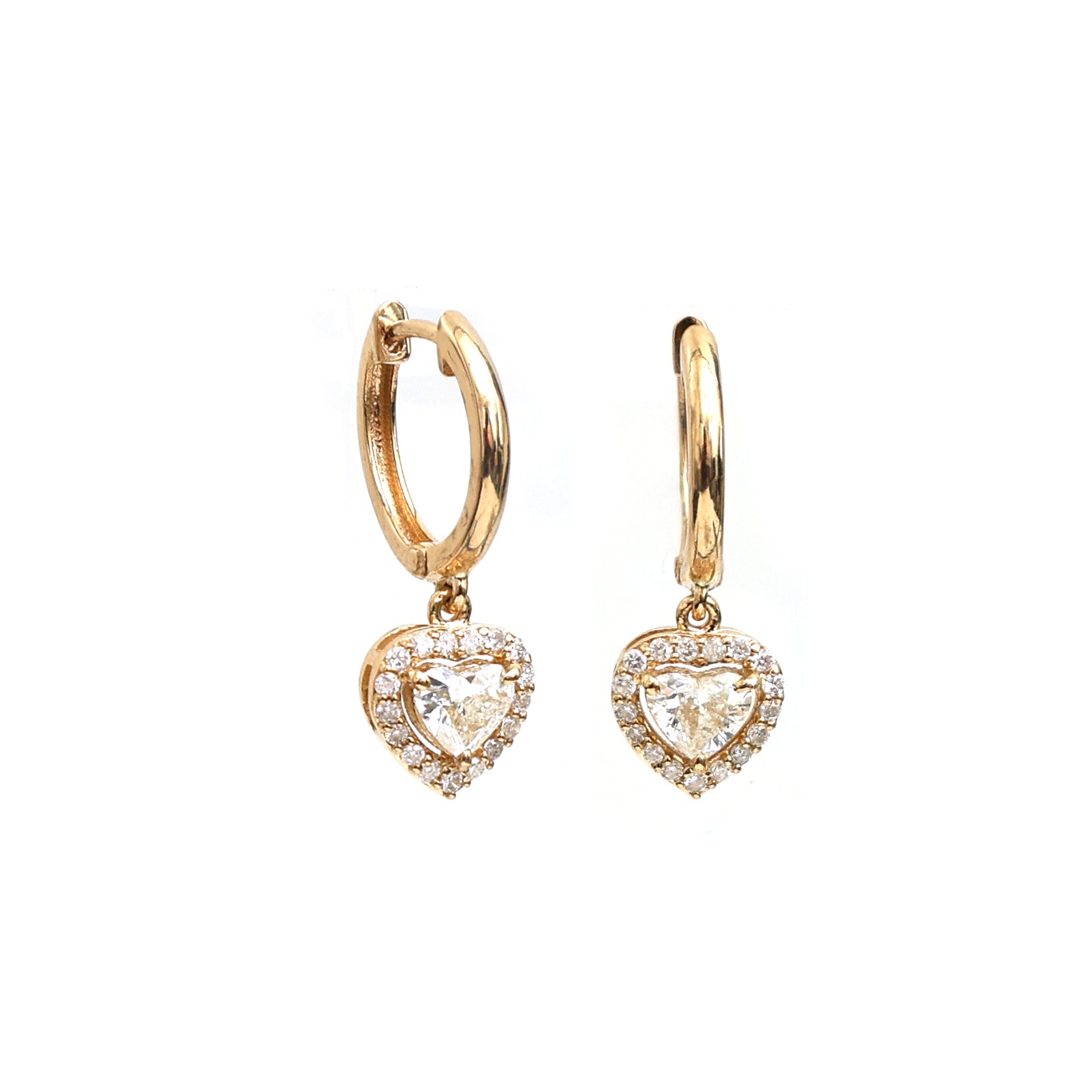 JPERG-430/2345 Diamond Heart Hoops  Earring | 18K