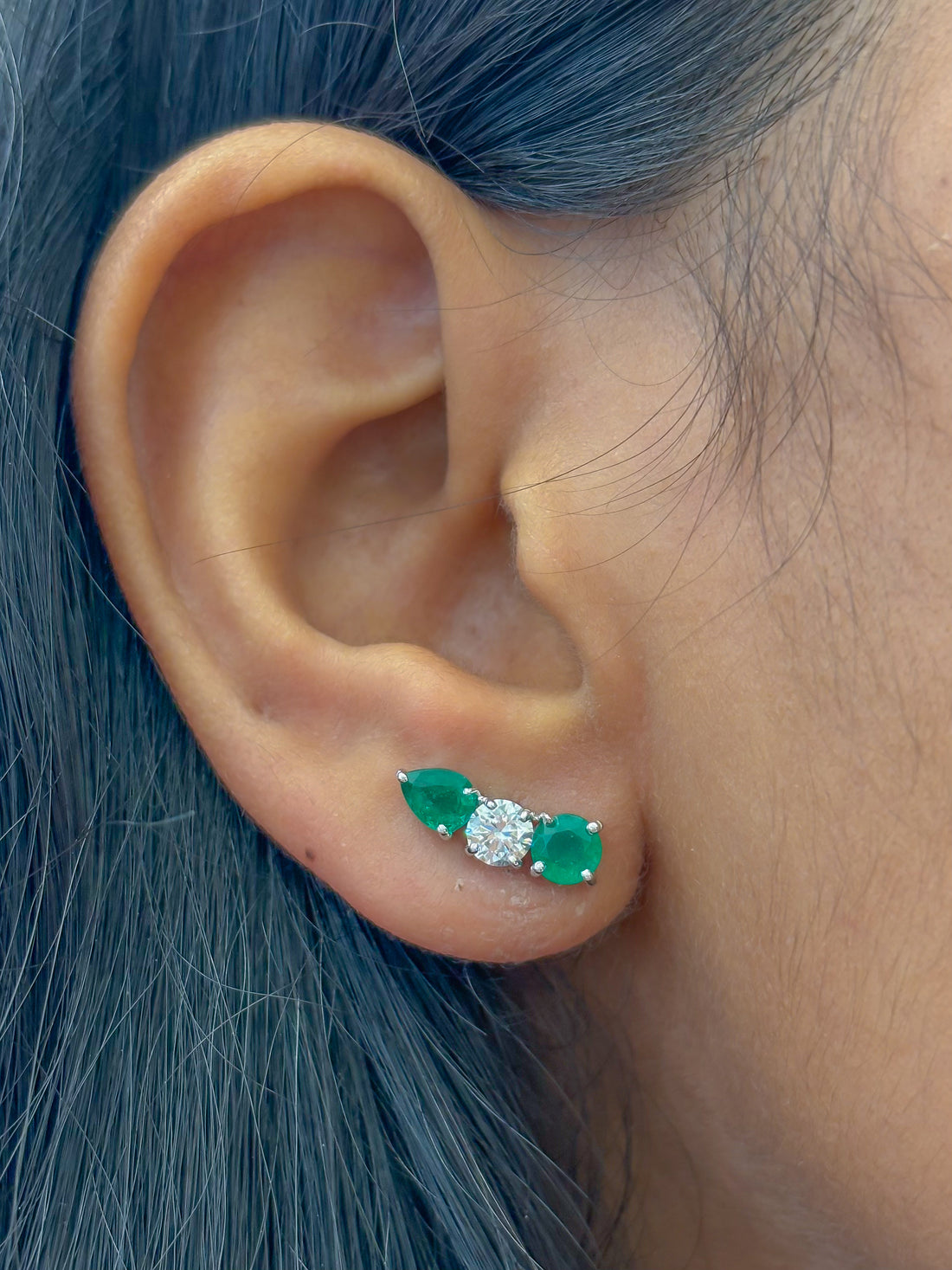 JPERG-4310/11969 Emerald Diamond Earring | 18K