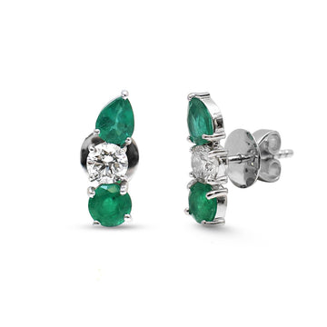 JPERG-4310/11969 Emerald Diamond Earring | 18K