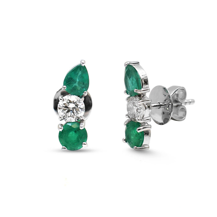 JPERG-4310/11969 Emerald Diamond Earring | 18K