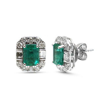 JPERG-4312/11982 Emerald Diamond Earring | 18K