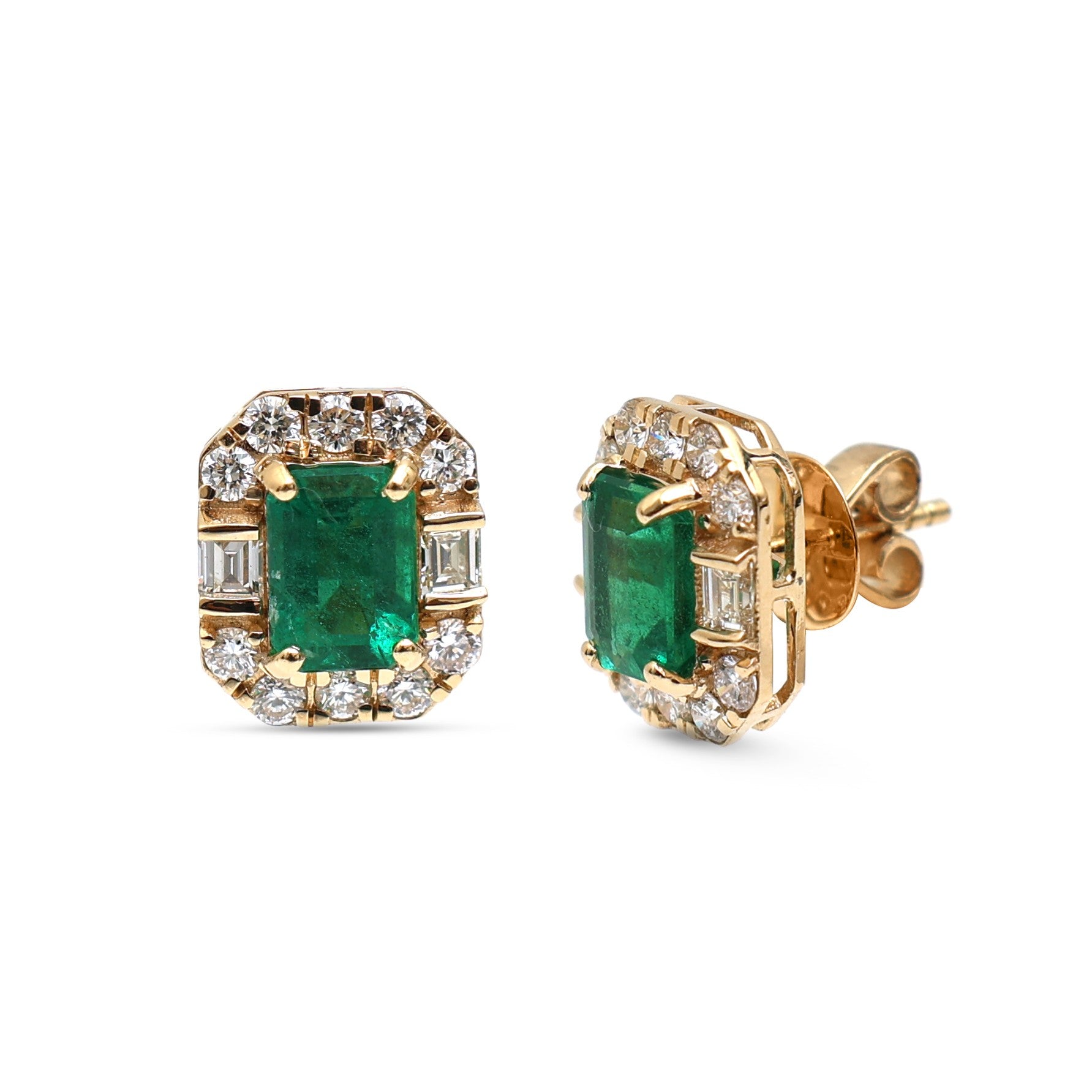JPERG-4314/11984 Emerald Diamond Earring | 18K
