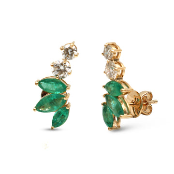 JPERG-4316/11987 Diamond Emerald Earring | 18K