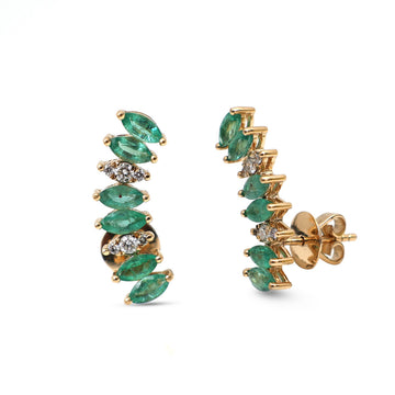 JPERG-4318/12004 Emerald Diamond Earring | 18K