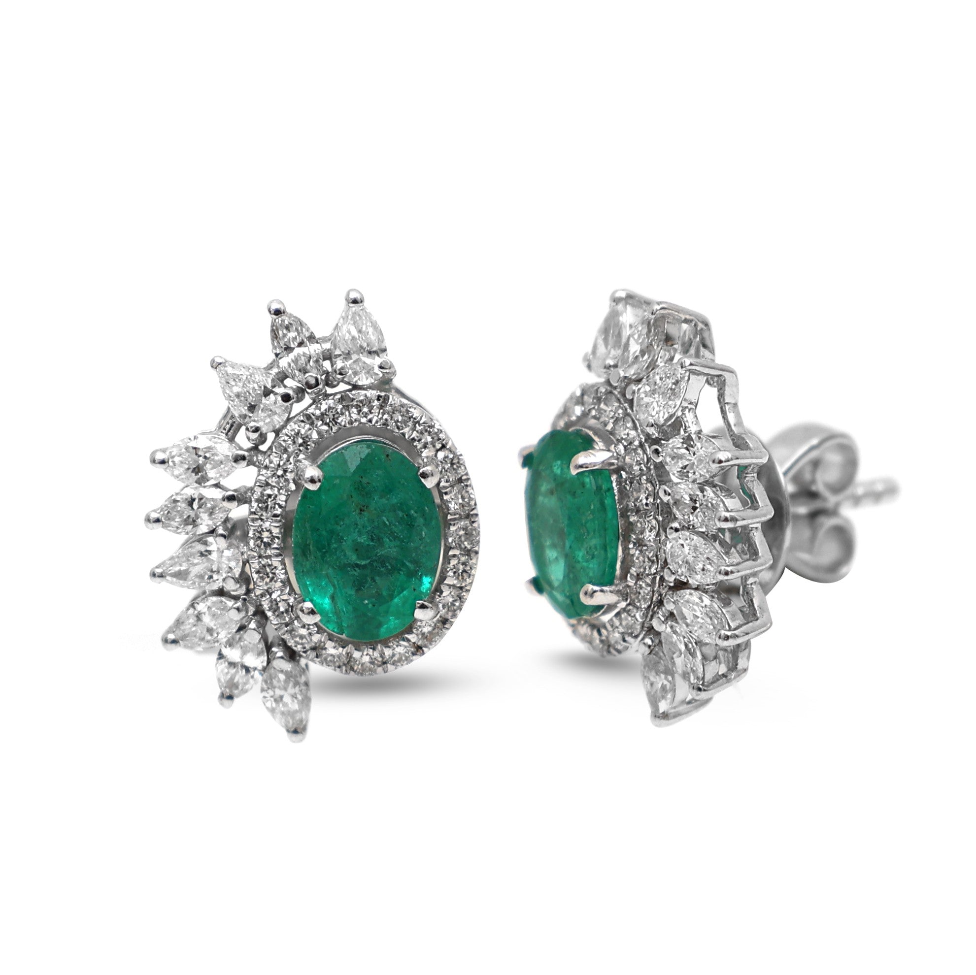 JPERG-4321/12007 Emerald Diamond Earring | 18K