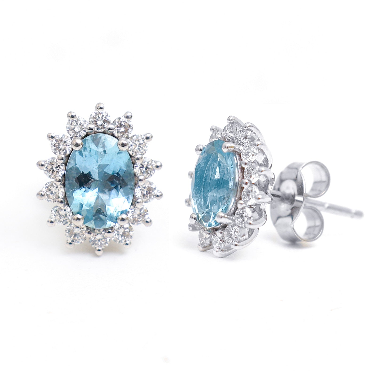 JPERG-4334/12030 Aquamarine Diamond Earring | 14K