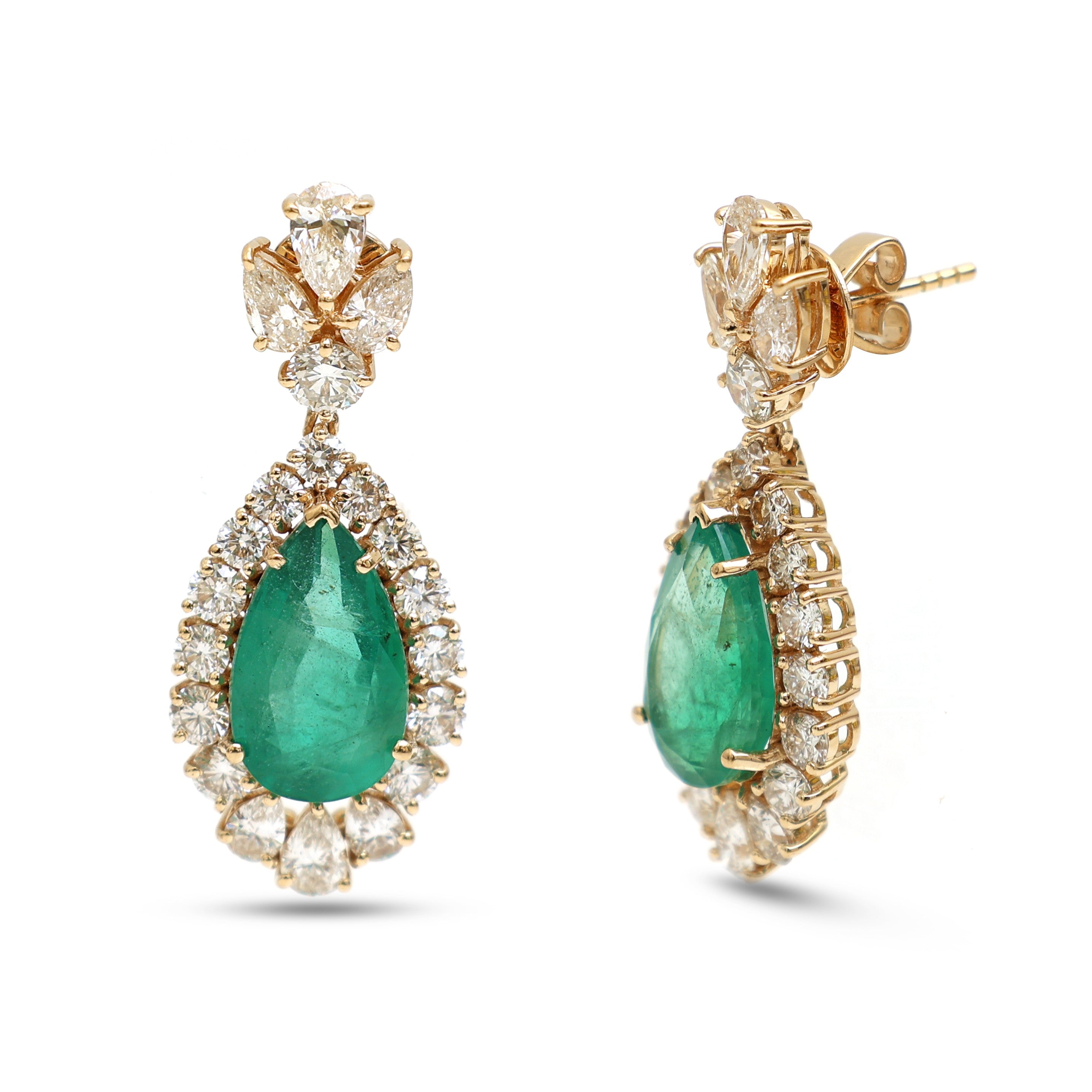 JPERG-4340/12058 Emerald Diamond Earring | 18K