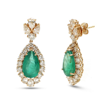JPERG-4340/12058 Emerald Diamond Earring | 18K
