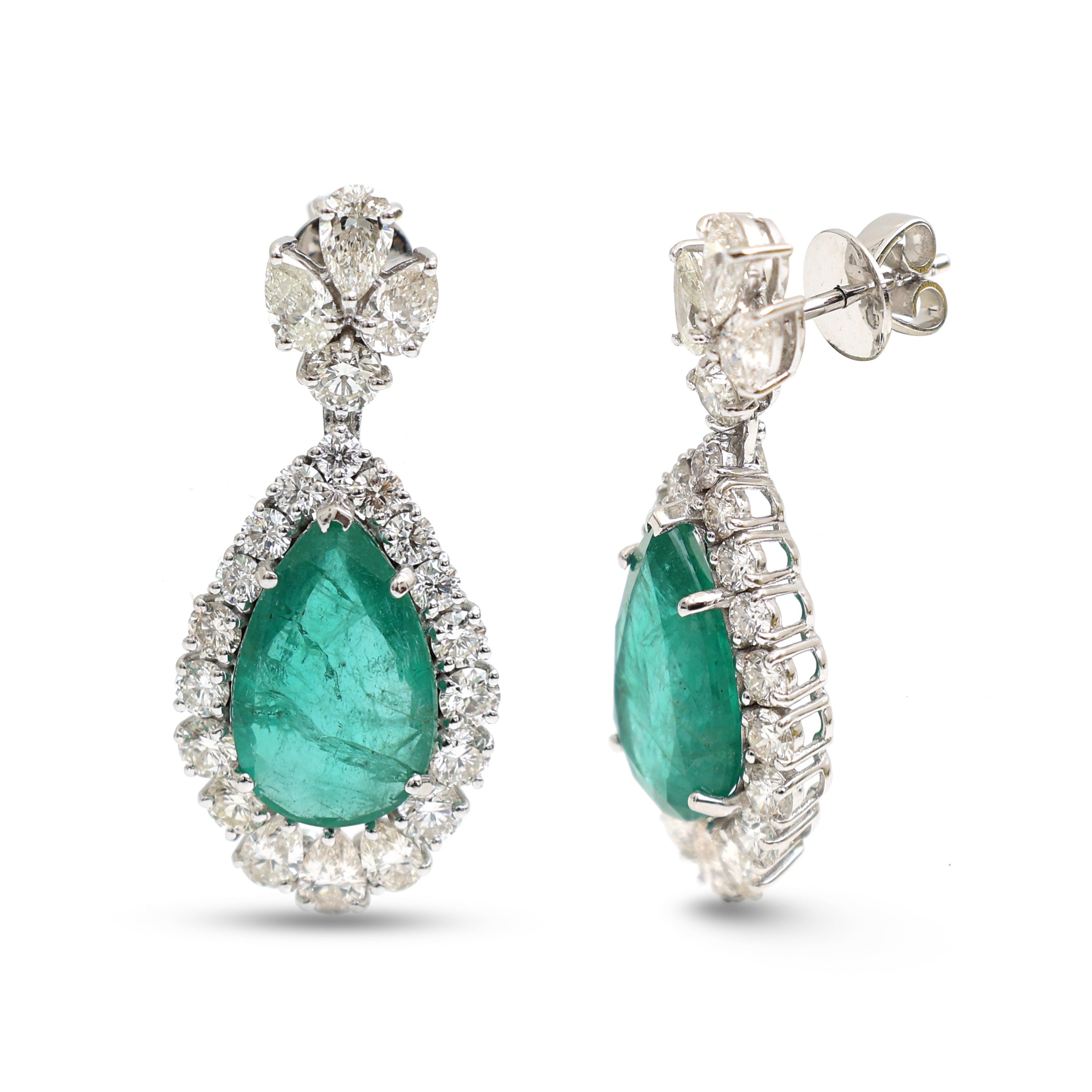 JPERG-4347/12073 Emerald Diamond Earring | 18K