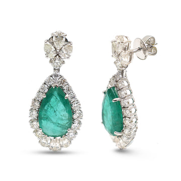 JPERG-4347/12073 Emerald Diamond Earring | 18K