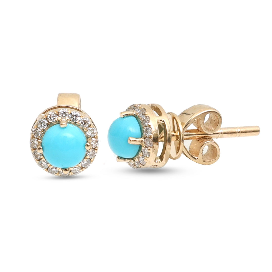 JPERG-4363/12191 Diamond Turquoise Earring | 14K