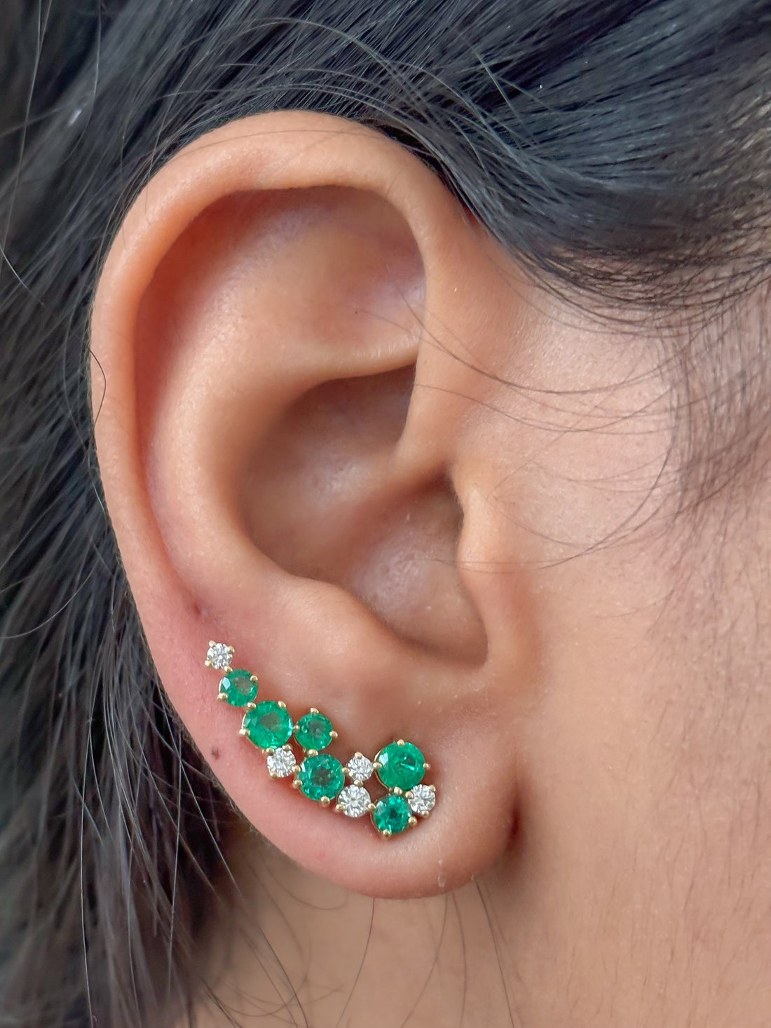 JPERG-4375/12222 Diamond Emerald Earring | 18K
