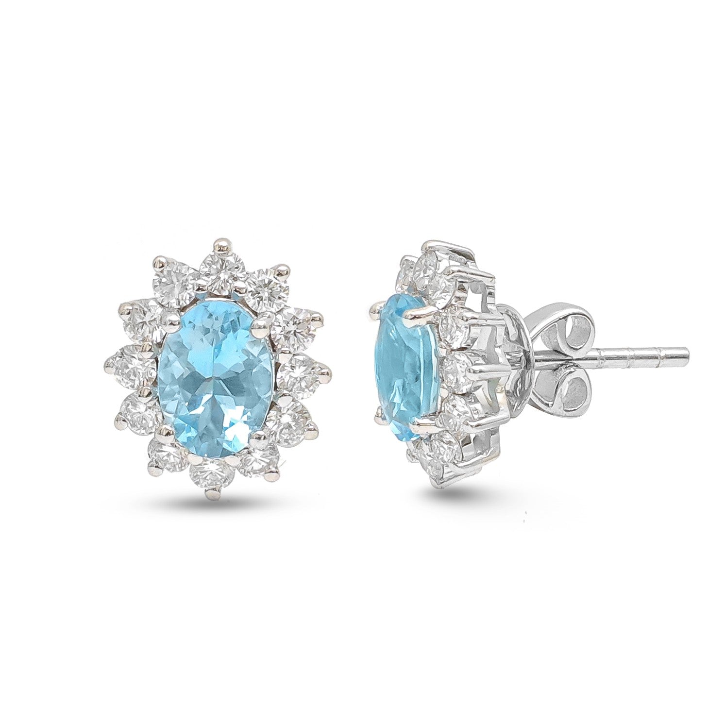 JPERG-4384/12235 Diamond Aquamarine Earring | 14K