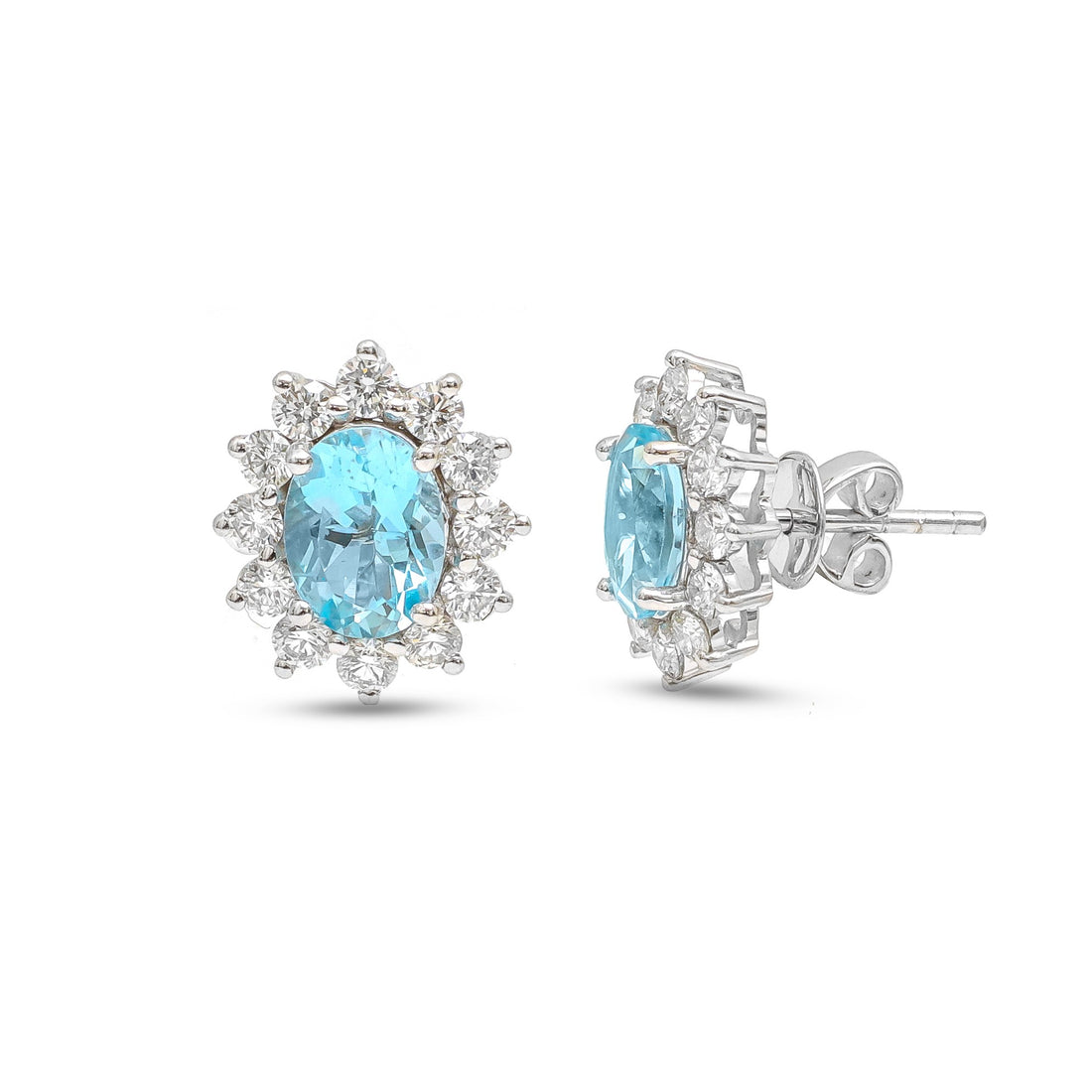 JPERG-4385/12236 Diamond Aquamarine Earring | 14K