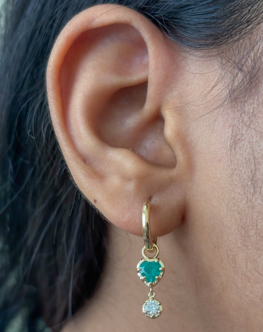 JPERG-4399/12318 Diamond Emerald Earring | 14K