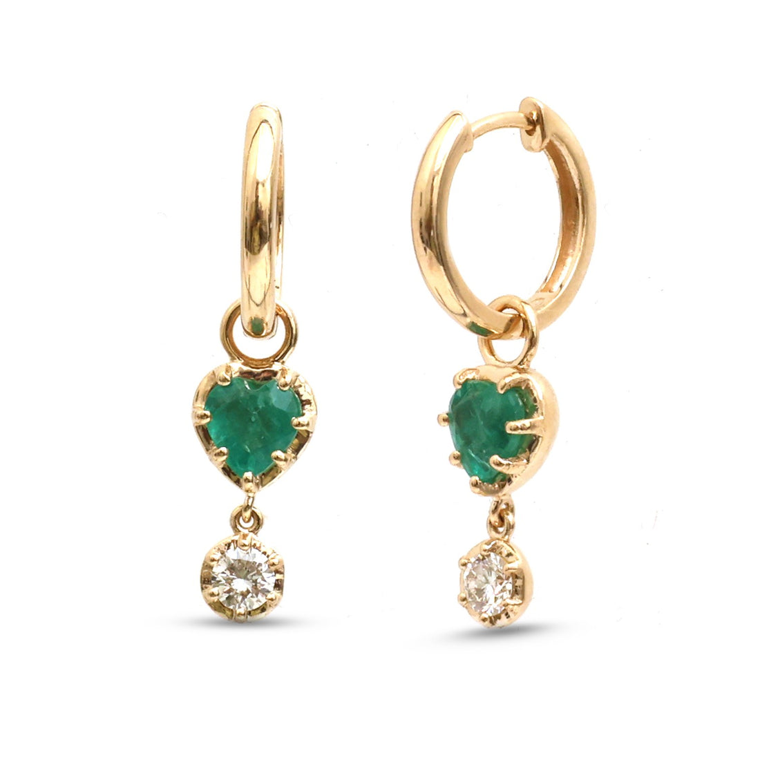 JPERG-4399/12318 Diamond Emerald Earring | 14K