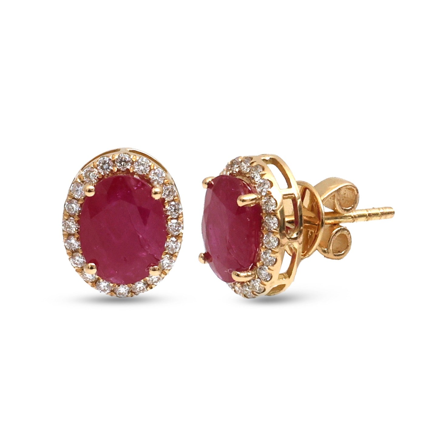 JPERG-4408/12381 Diamond Ruby Earring | 18K