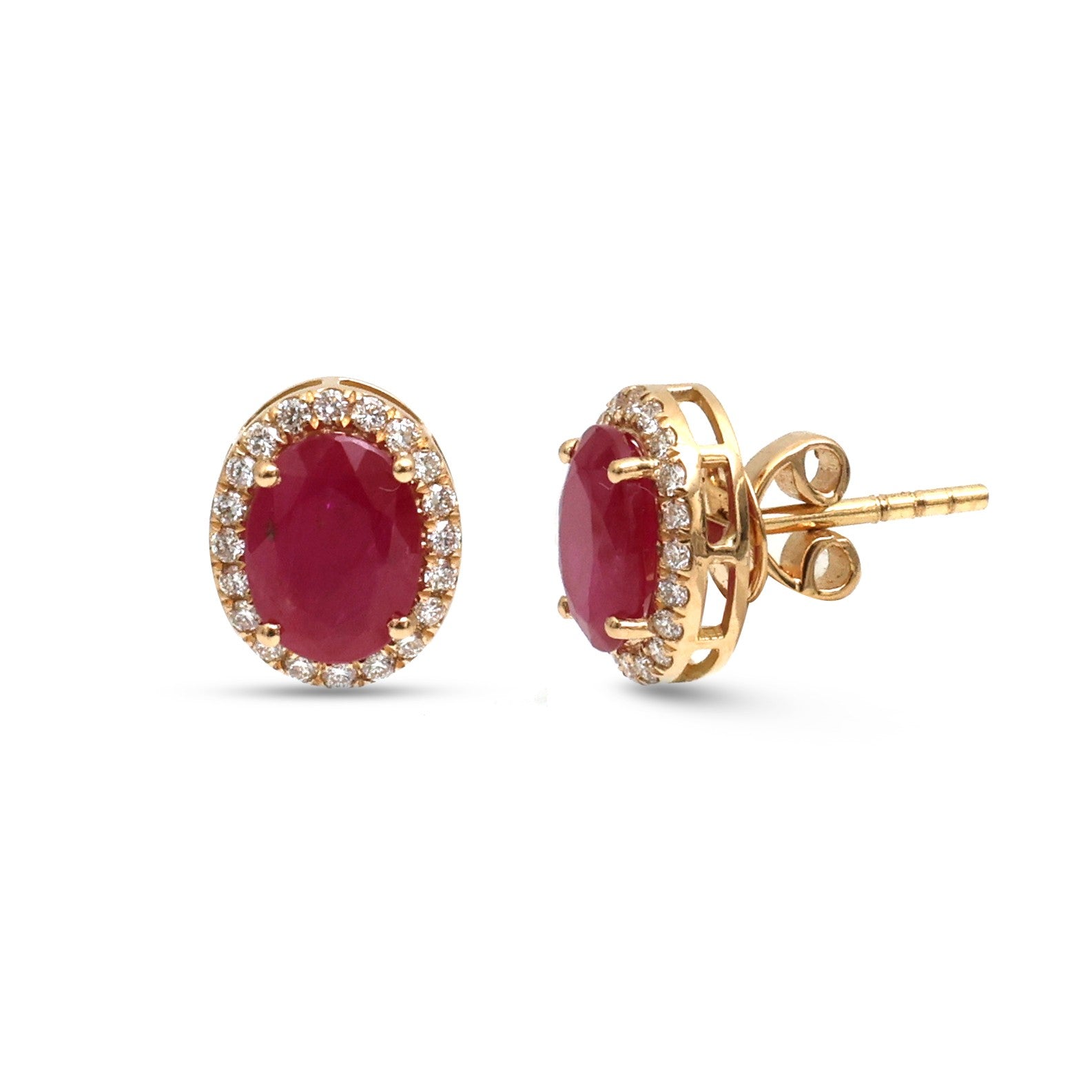 JPERG-4409/12382 Diamond Ruby Earring | 18K