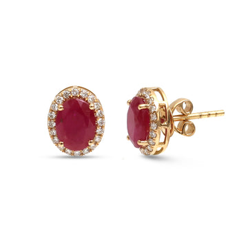 JPERG-4409/12382 Diamond Ruby Earring | 18K