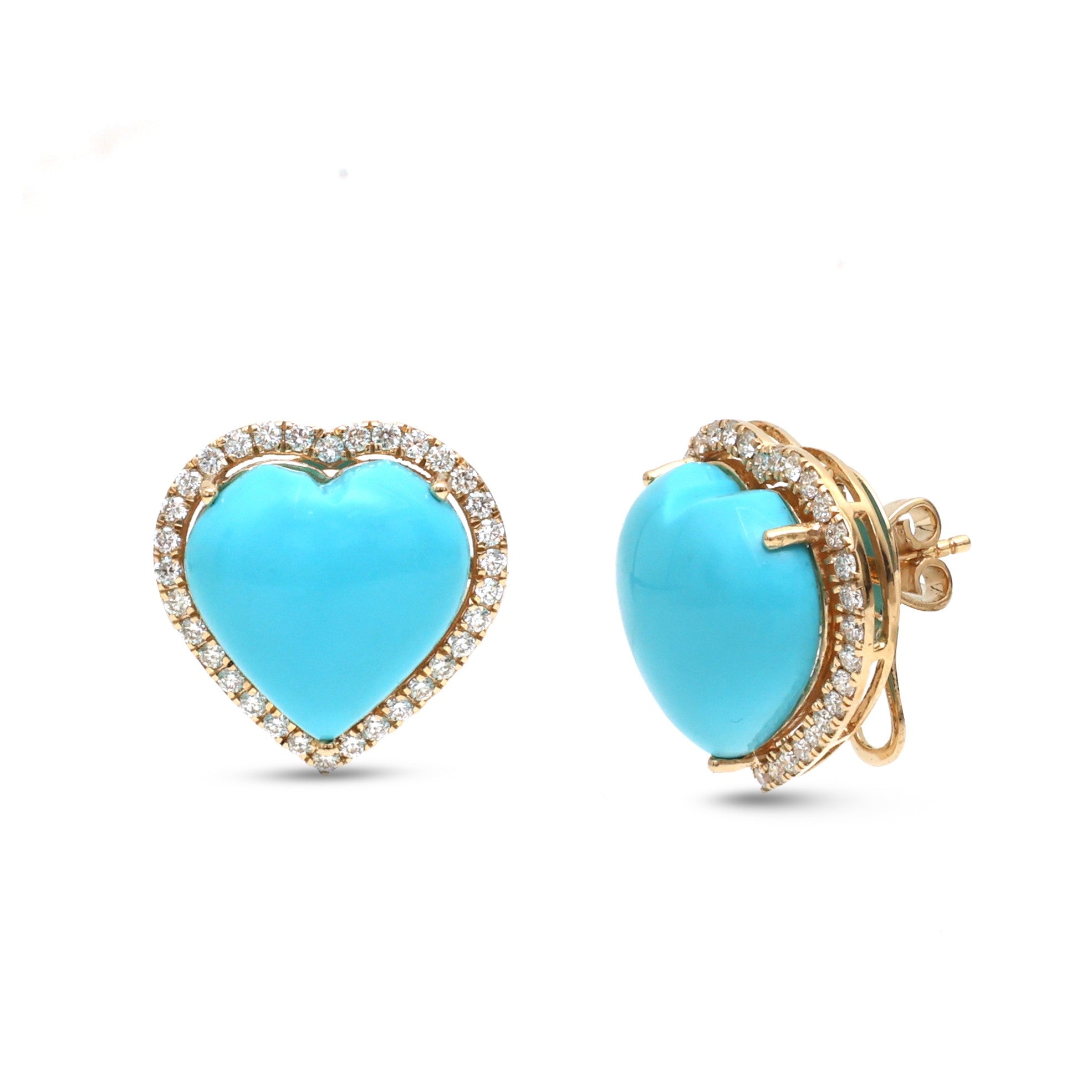 JPERG-4432/12526 Turquoise Diamond Earring | 14K