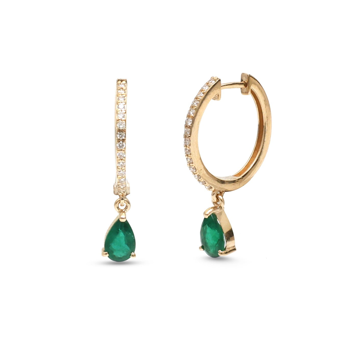 JPERG-4436/12530 Emerald Diamond Earring | 14K