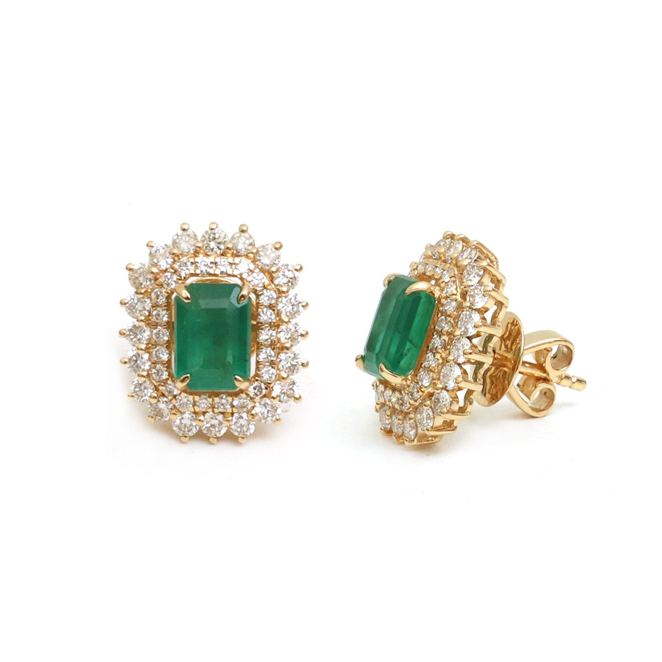 JPERG-4456/12619 Emerald Diamond Earring | 18K