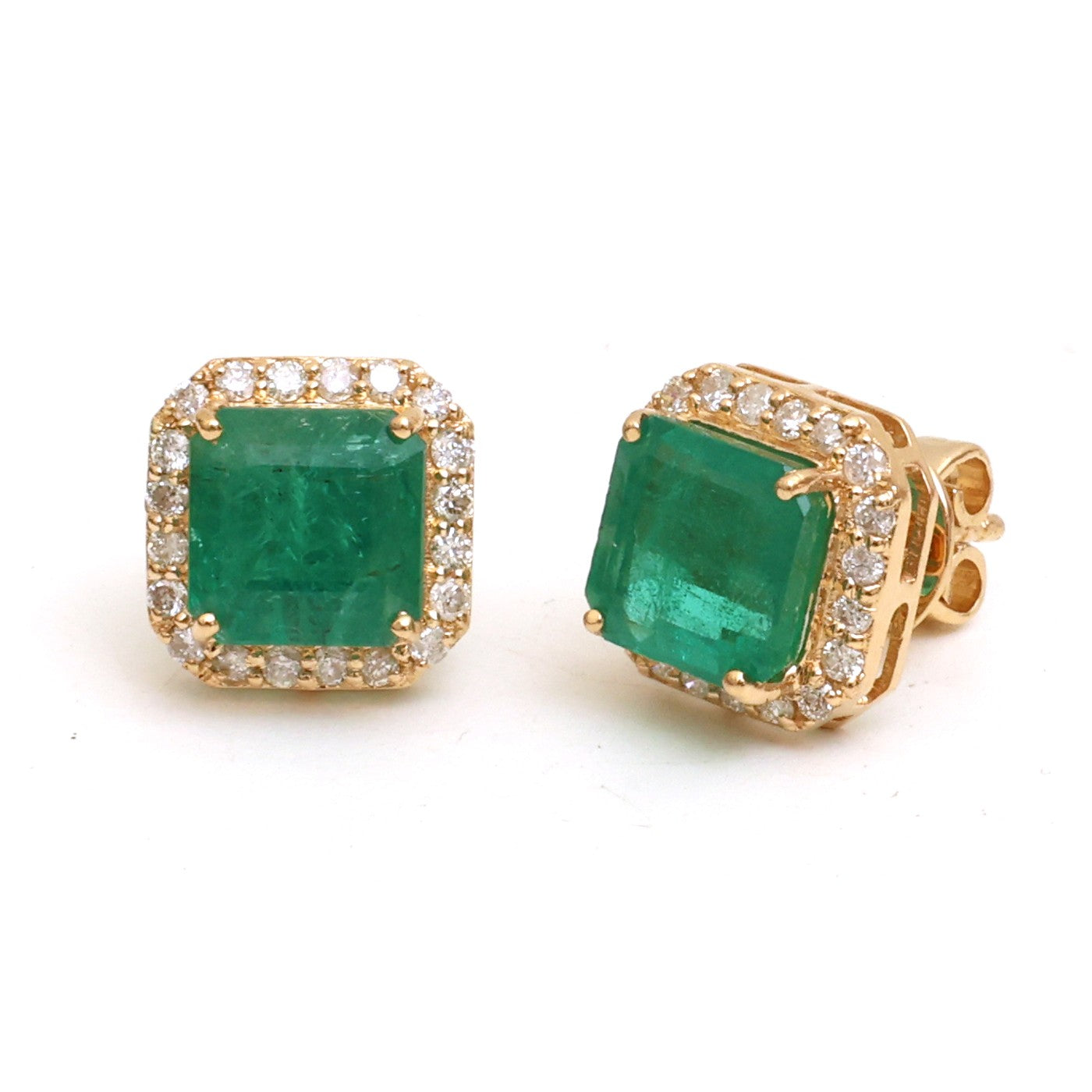 JPERG-4465/12628 Emerald Diamond Earring | 18K