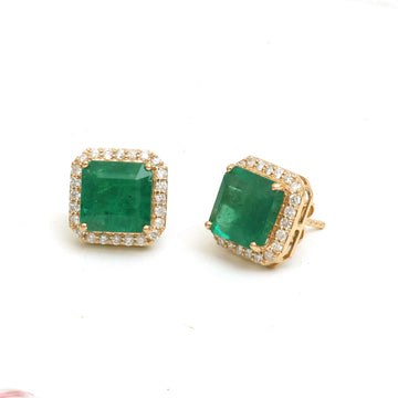 JPERG-4470/12633 Emerald Diamond Earring | 18K