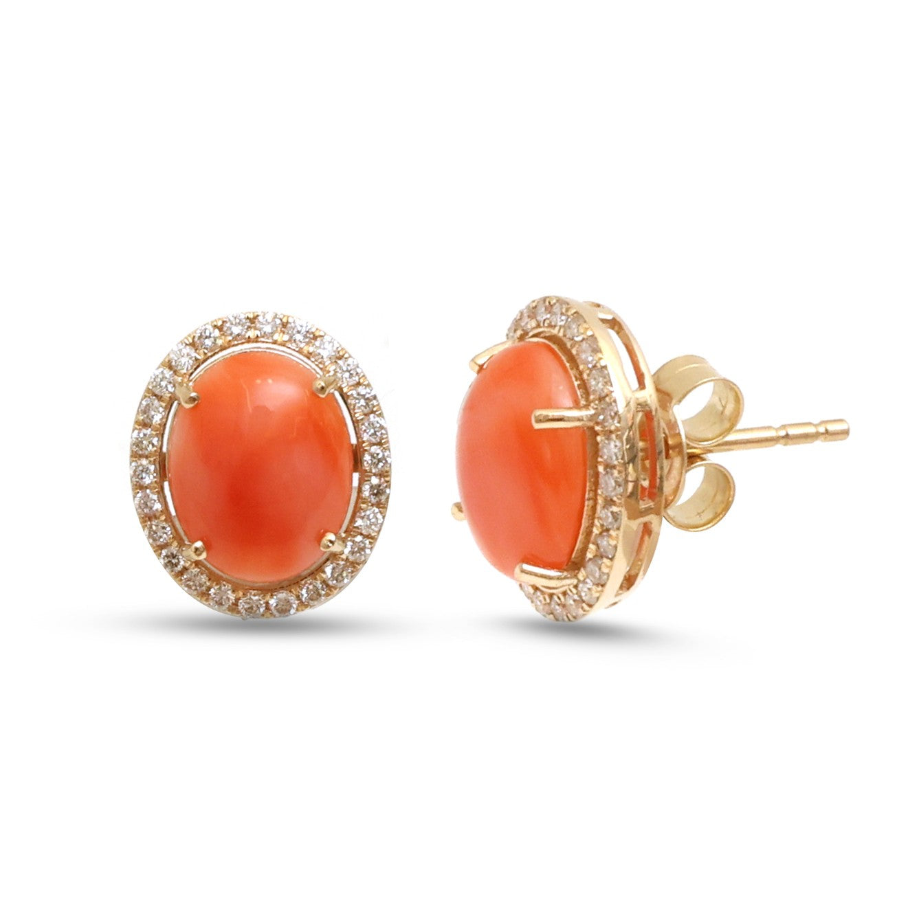 JPERG-4480/12649 Coral Diamond Earring | 14K