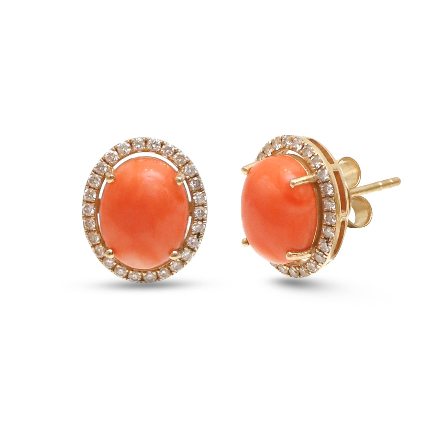 JPERG-4485/12654 Coral Diamond Earring | 14K