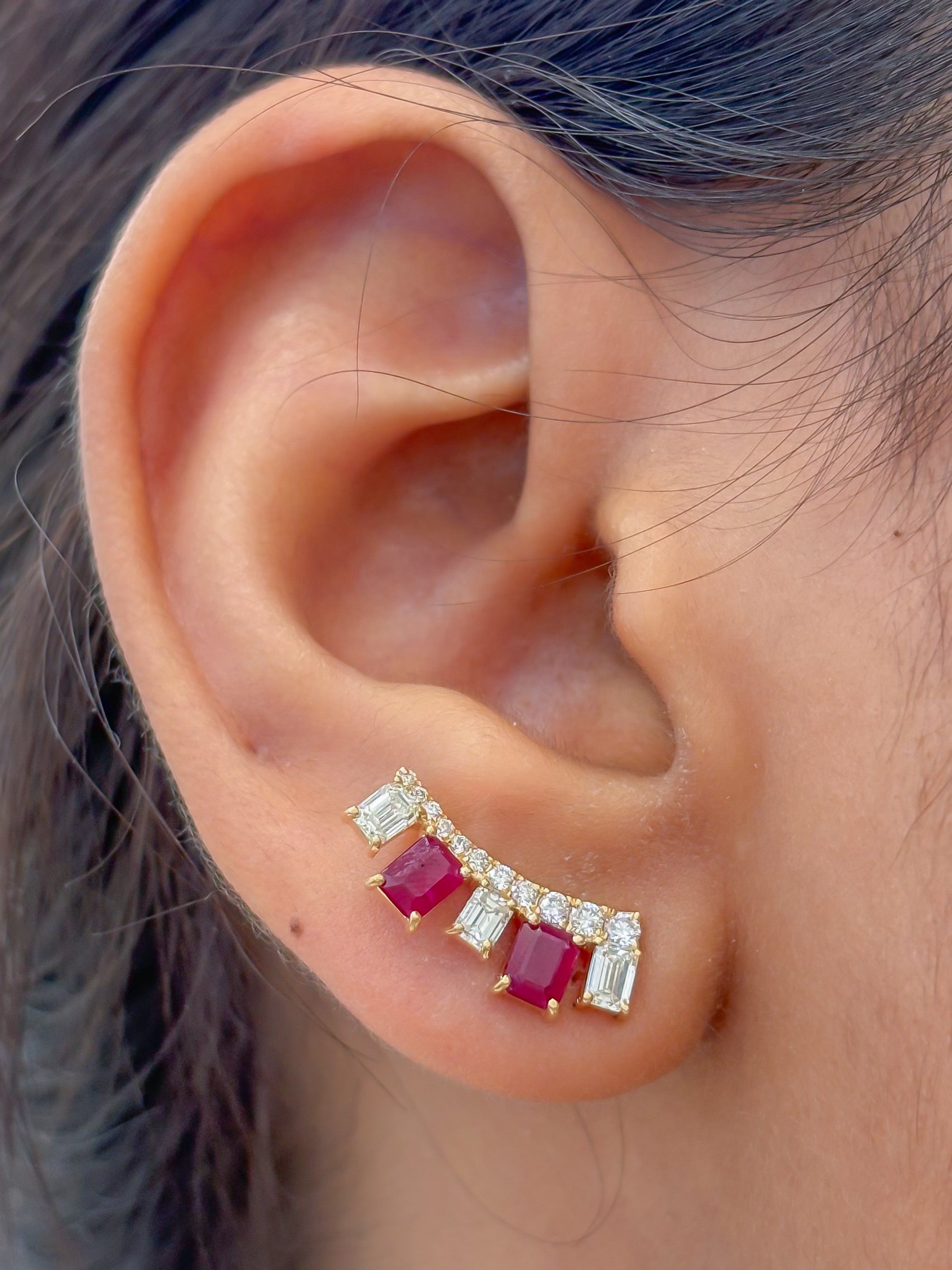 JPERG-4491/12679 Ruby Diamond Earring | 18K