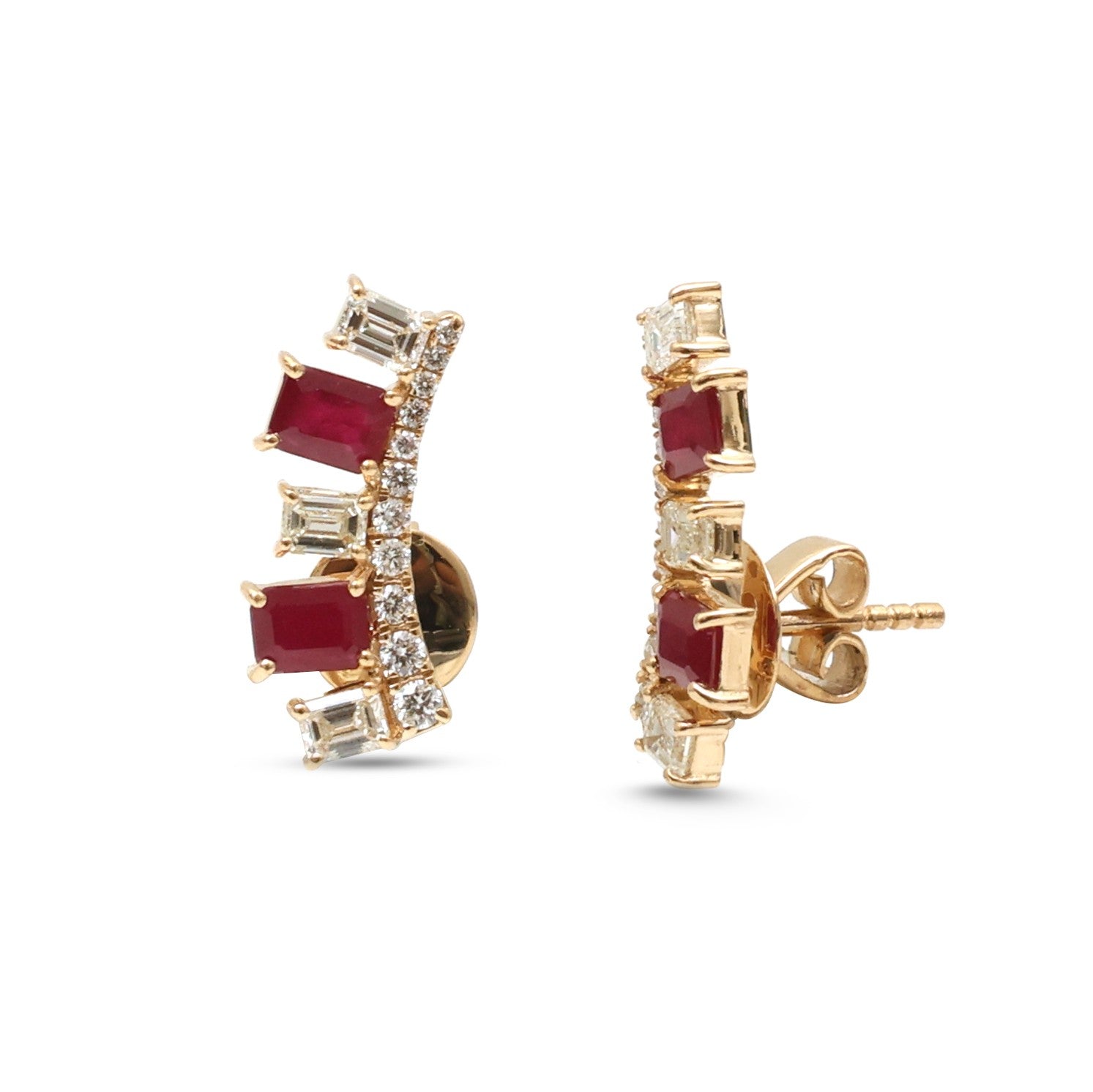 JPERG-4491/12679 Ruby Diamond Earring | 18K