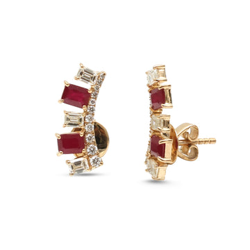 JPERG-4491/12679 Ruby Diamond Earring | 18K