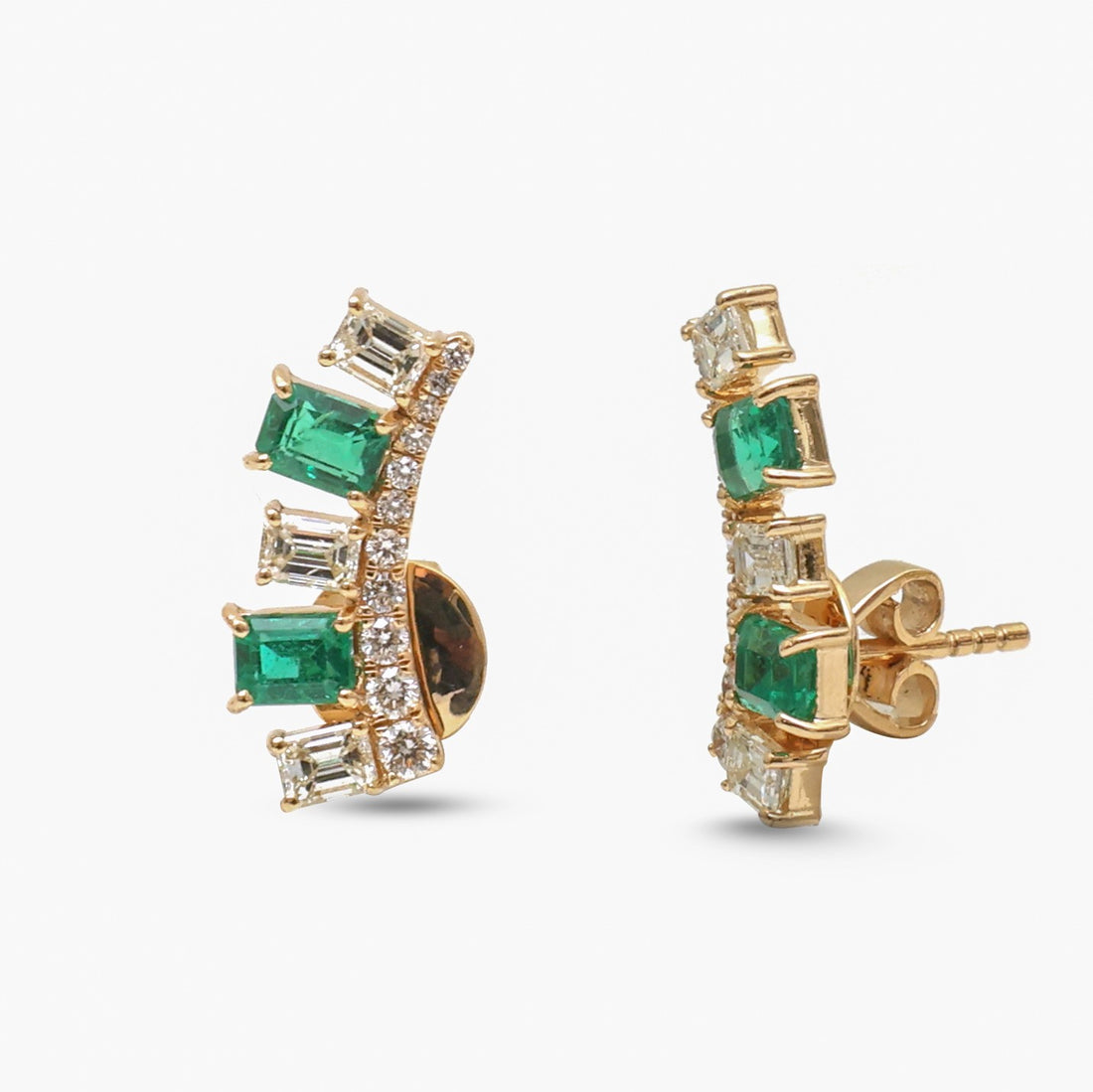 JPERG-4492/12680 Emerald Diamond Earring | 18K