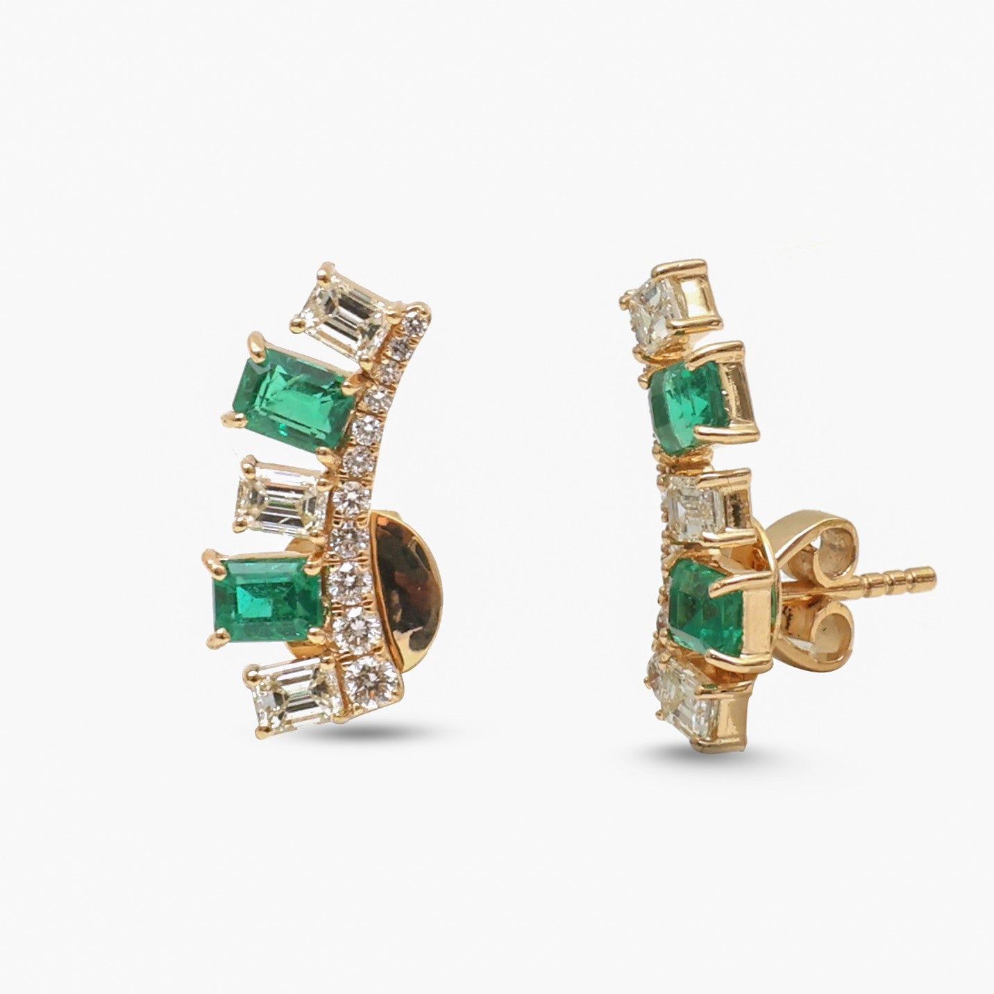 JPERG-4492/12680 Emerald Diamond Earring | 18K