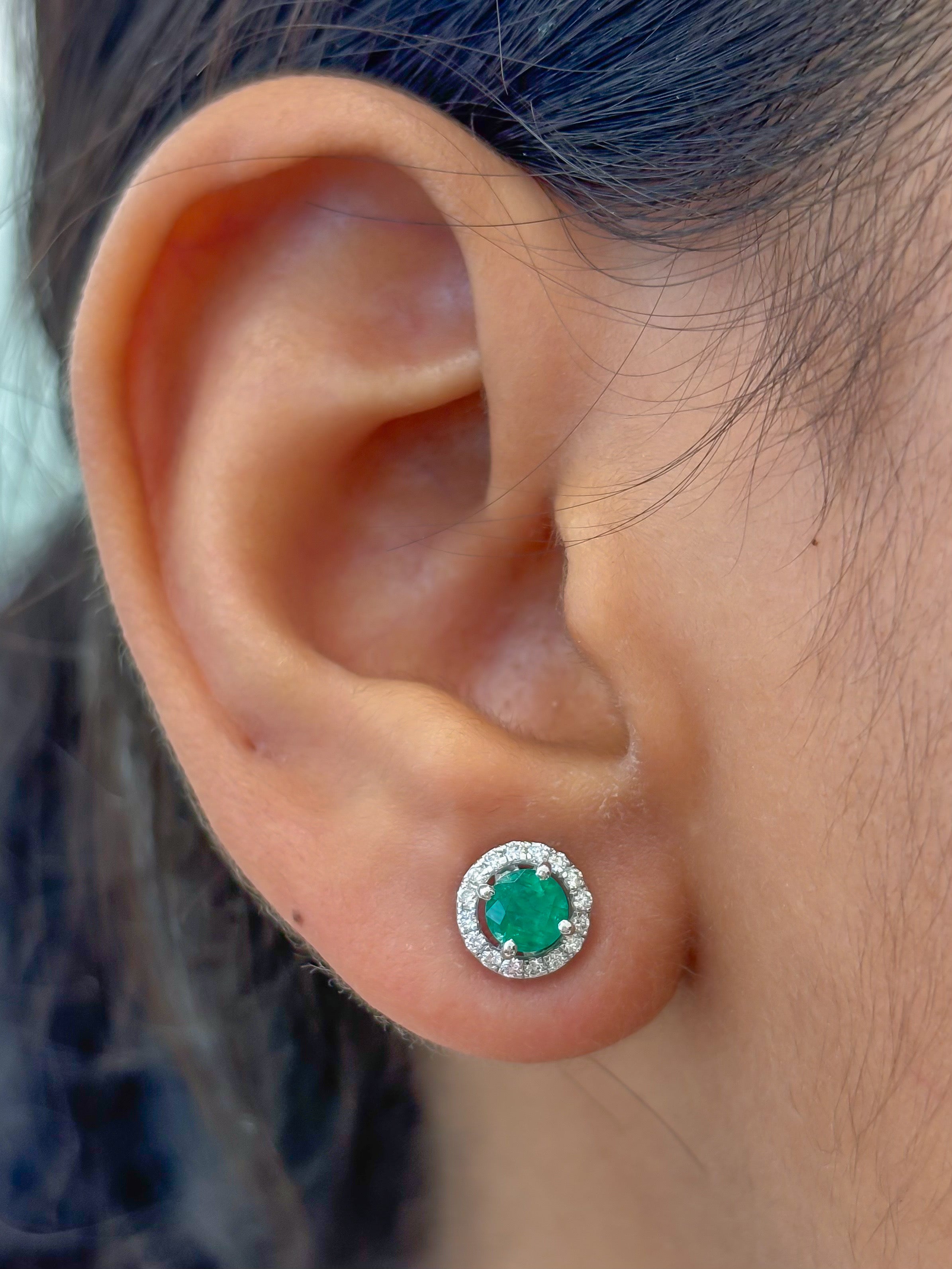 JPERG-4494/12682 Emerald Diamond Earring | 18K