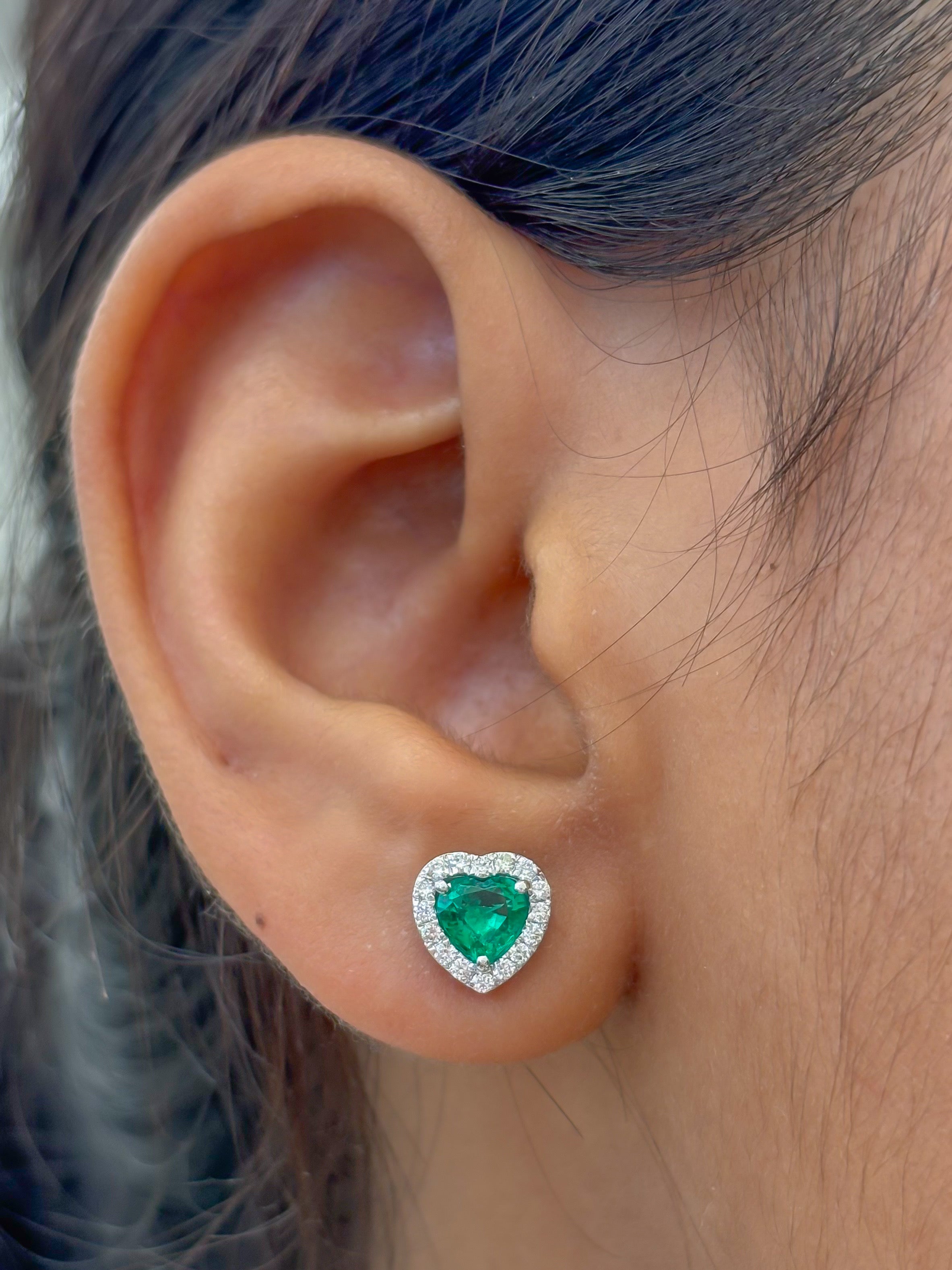 JPERG-4495/12683 Emerald Diamond Earring | 18K