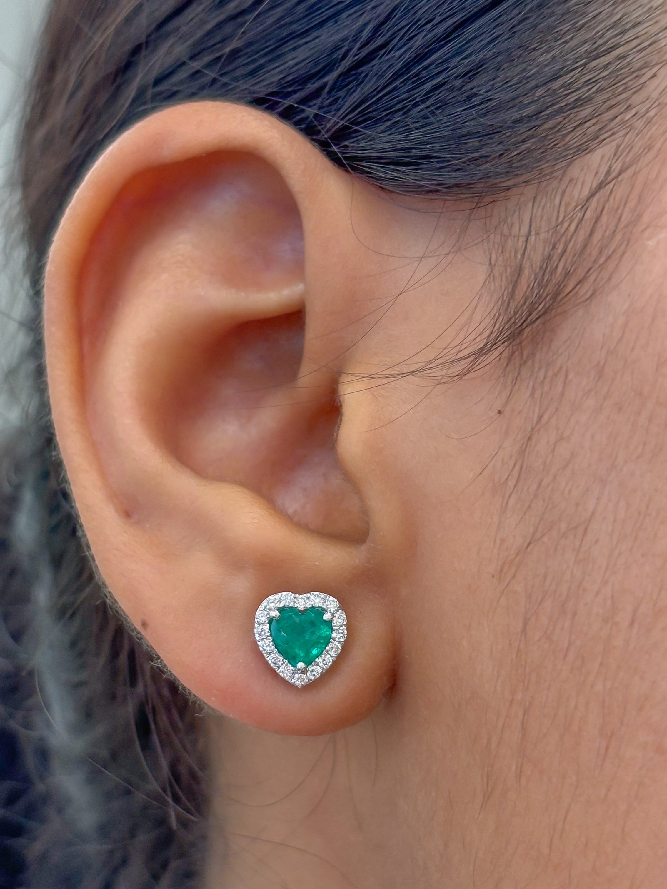 JPERG-4496/12684 Emerald Diamond Earring | 18K