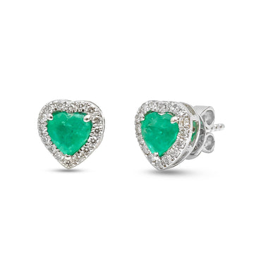 JPERG-4496/12684 Emerald Diamond Earring | 18K