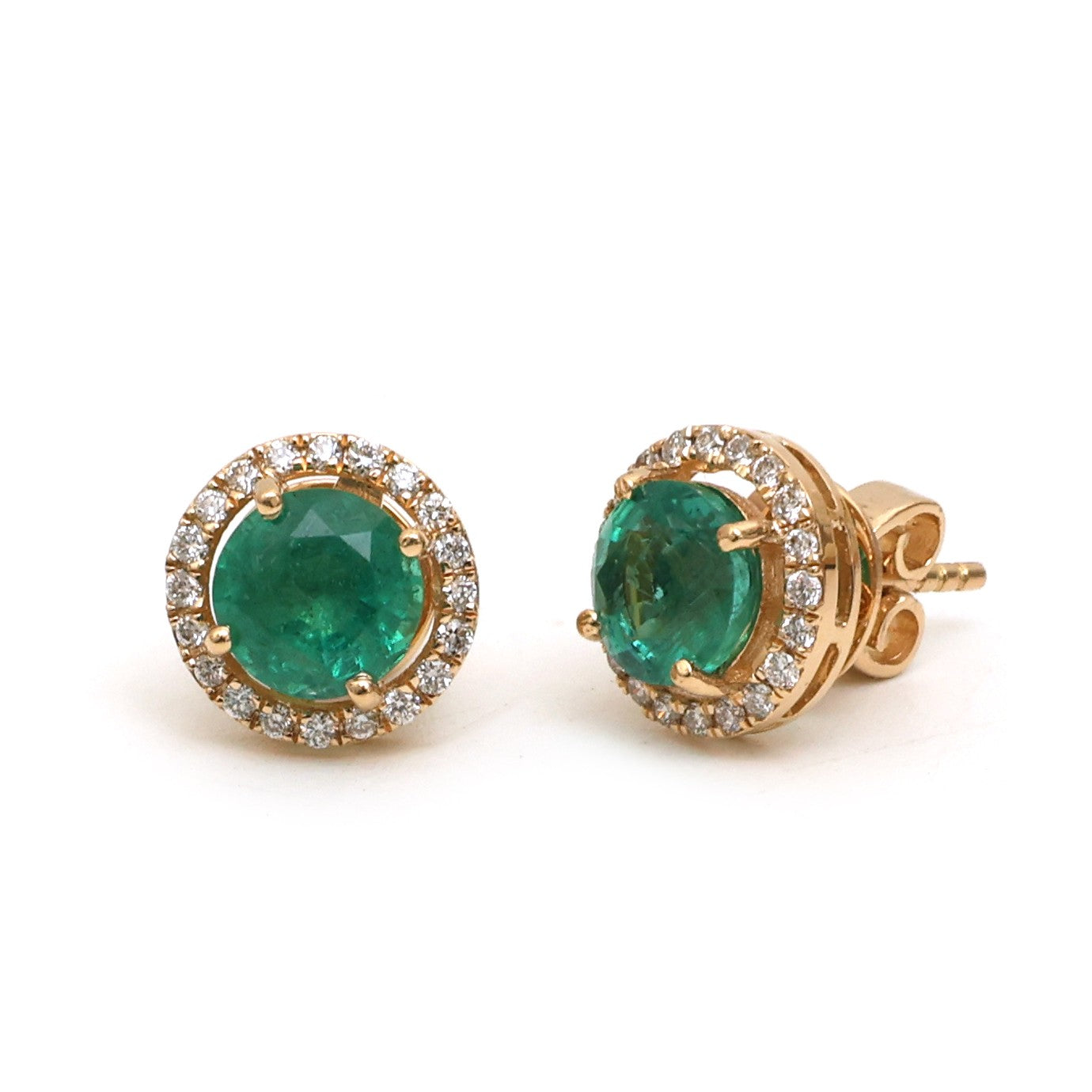 JPERG-4502/12746 Emerald Diamond Earring | 18K