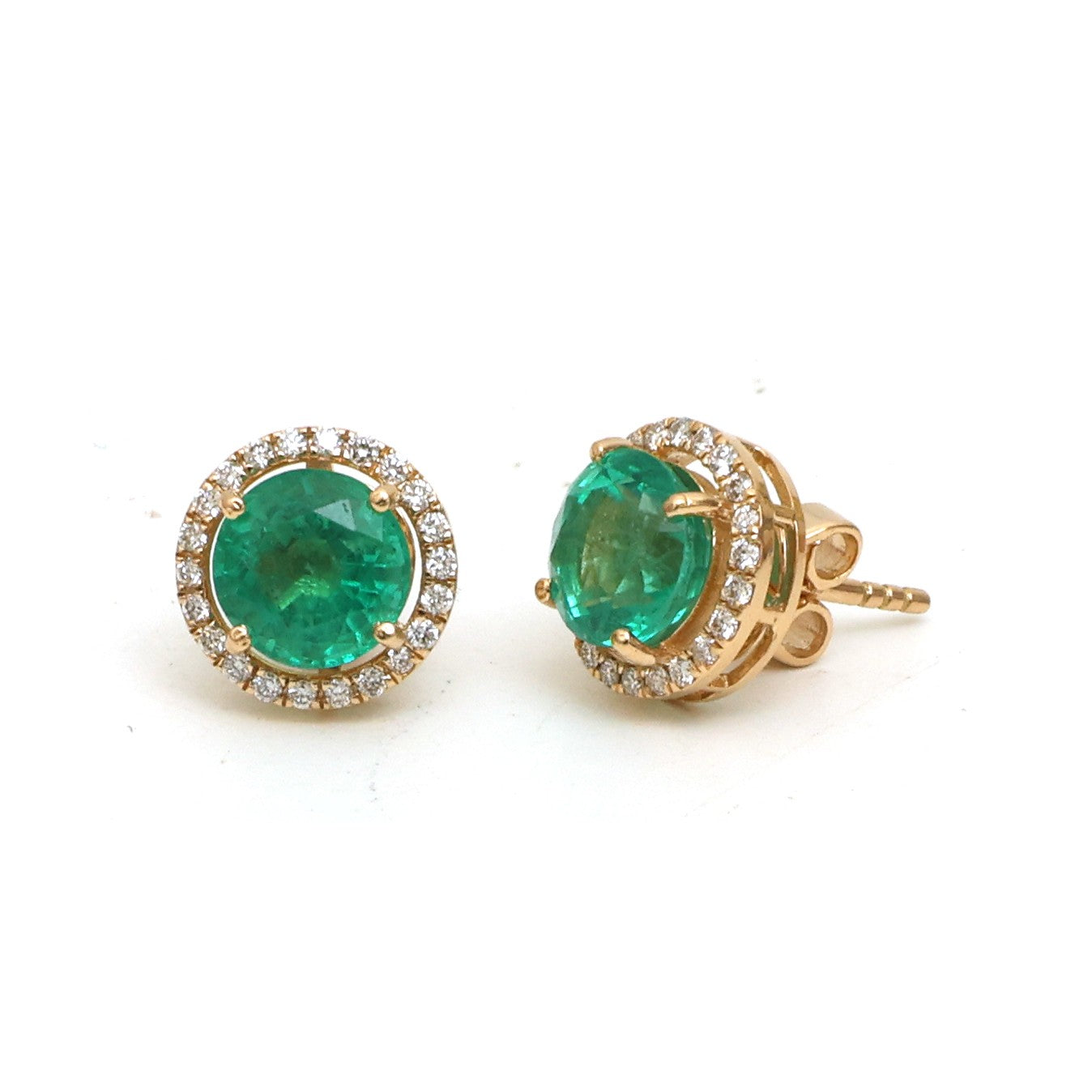 JPERG-4503/12747 Emerald Diamond Earring | 18K
